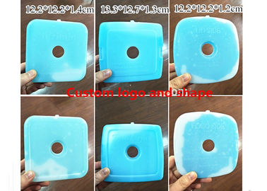 پلاستیکی یخ بسته پلاستیکی آبی سفارشی برای مواد غذایی 12.2 * 12.2 * 1.2cm